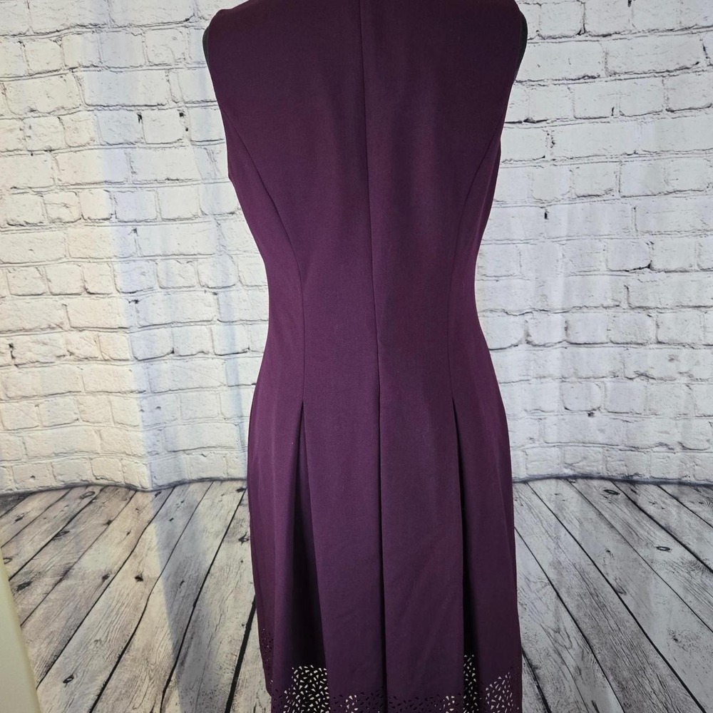 Calvin Klein Women's Sleeveless Purple Fit & Flare Midi Dress Size 4 - Picture 2 of 7